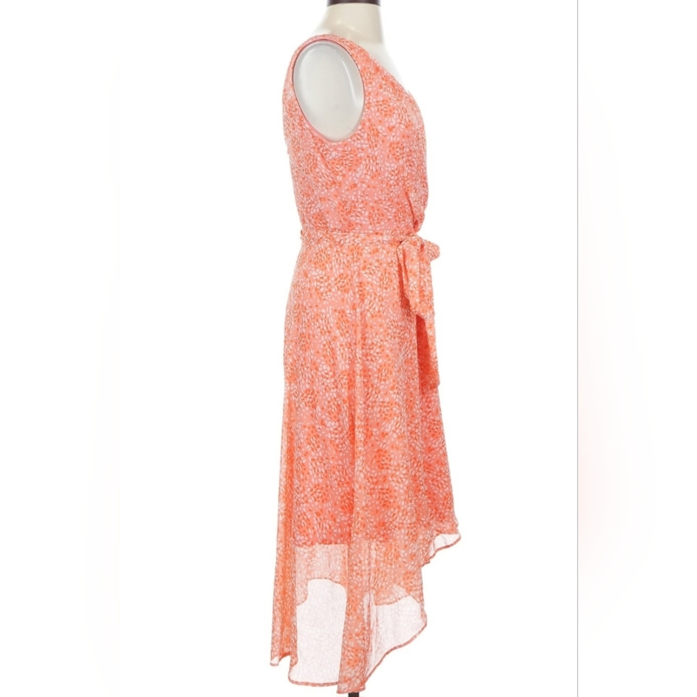 DKNY Coral Orange & White Floral Formal Dress Nordstrom Size 16 NWOT - Picture 10 of 10